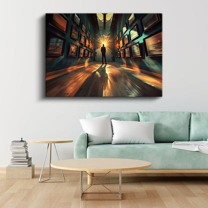Aydınlanma Koridoru - Sanat ve Işık Yolculuğu Kanvas Tablo