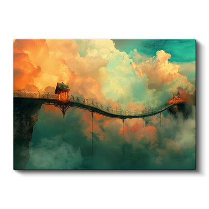 Asılı Köprü - Bulutlar Arasında Uzanan Gizemli Geçit Kanvas Tablo
