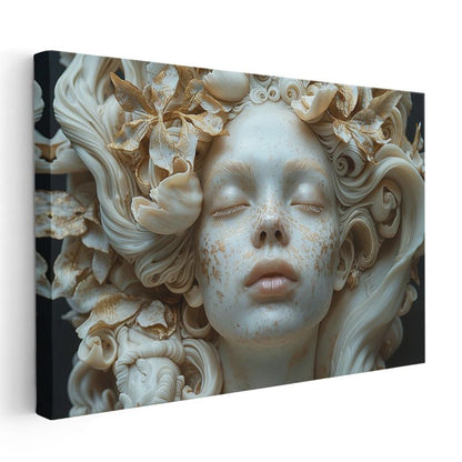 Mermer Rüya - Altın Dokunuşlu Heykelsi Güzellik Kanvas Tablo
