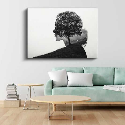 Zihin Ağacı - İnsan Bilincinde Kök Salan Doğa Kanvas Tablo