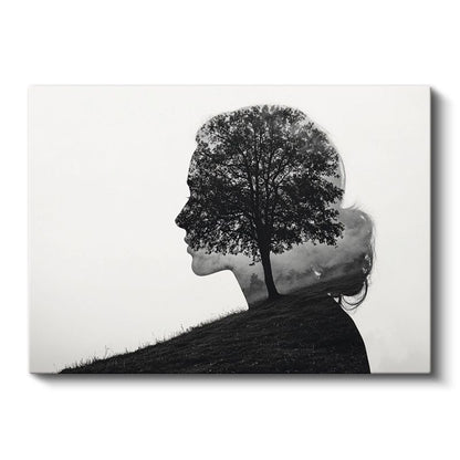 Zihin Ağacı - İnsan Bilincinde Kök Salan Doğa Kanvas Tablo