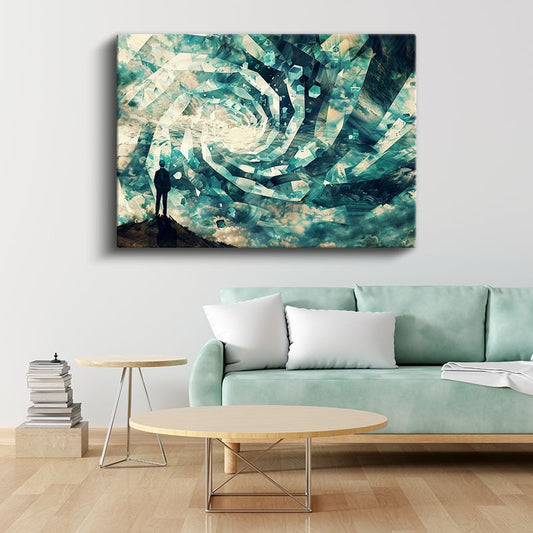 Kozmik Spiral - Sonsuzluğun Eşiğindeki Yolcu Kanvas Tablo