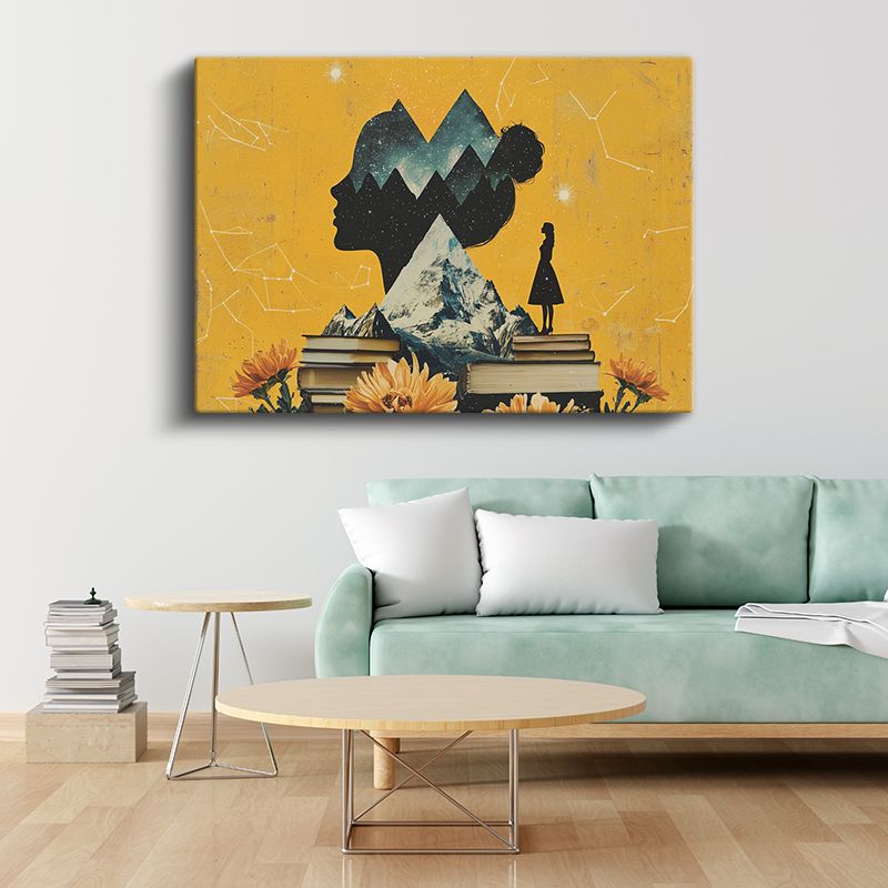 Düşünce Dağları - Bilgelik Kitaplarında Filizlenen Hayaller Kanvas Tablo