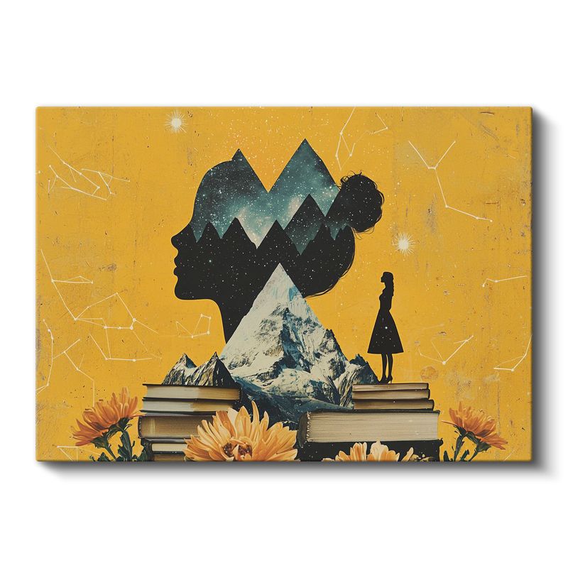 Düşünce Dağları - Bilgelik Kitaplarında Filizlenen Hayaller Kanvas Tablo