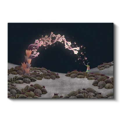 Yıldız Bahçesi - Karanlıkta Işıldayan Büyülü Yolculuk Kanvas Tablo