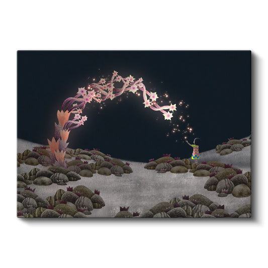 Yıldız Bahçesi - Karanlıkta Işıldayan Büyülü Yolculuk Kanvas Tablo