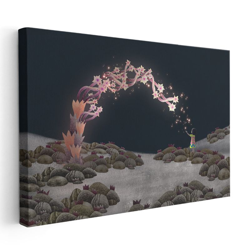 Yıldız Bahçesi - Karanlıkta Işıldayan Büyülü Yolculuk Kanvas Tablo