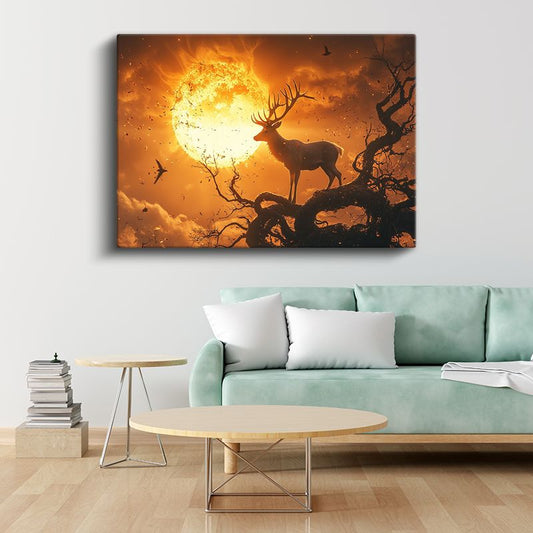 Alev Geyiği - Kozmik Işığın Muhafızı Kanvas Tablo