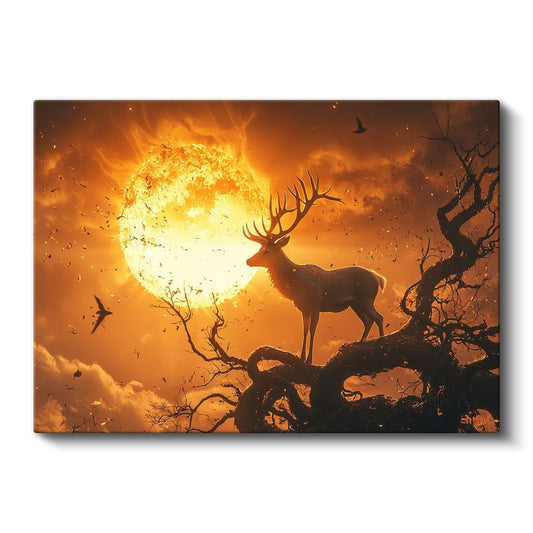 Alev Geyiği - Kozmik Işığın Muhafızı Kanvas Tablo