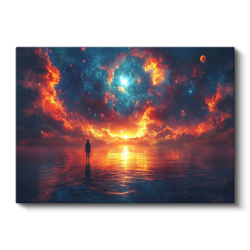 Kozmik Yansıma - Evrenin Ateşinde Yıkanan Ruh Kanvas Tablo