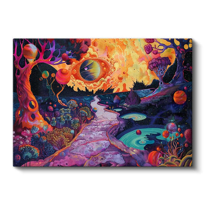 Psikedelik Evren - Renklerin Kozmik Dansı Kanvas Tablo