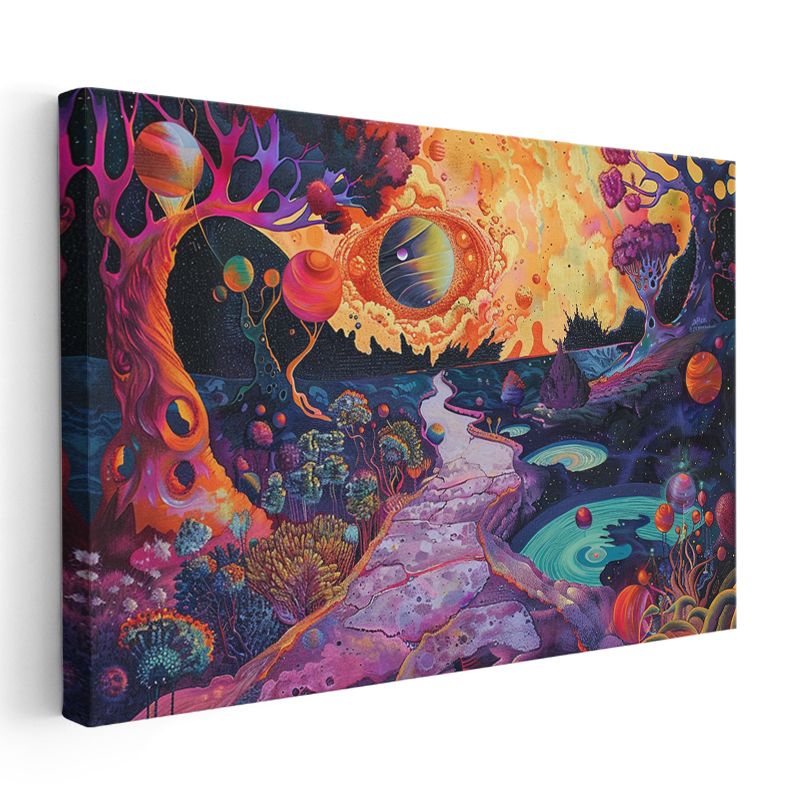 Psikedelik Evren - Renklerin Kozmik Dansı Kanvas Tablo