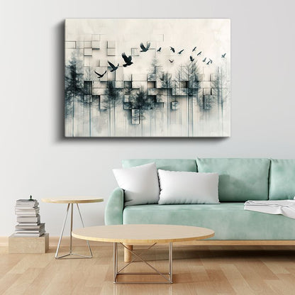 Boyutlar Arası Geçiş - Özgürlüğün Geometrik Dansı Kanvas Tablo