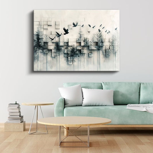 Boyutlar Arası Geçiş - Özgürlüğün Geometrik Dansı Kanvas Tablo