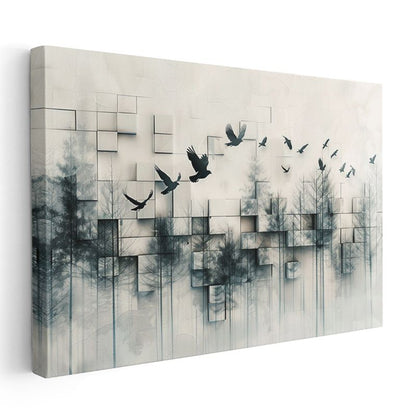 Boyutlar Arası Geçiş - Özgürlüğün Geometrik Dansı Kanvas Tablo