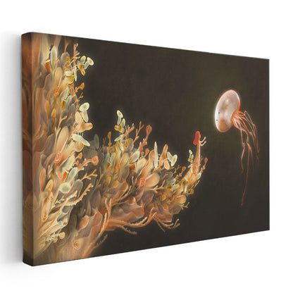 Derin Karşılaşma - Denizin Işıldayan Yaratıkları Kanvas Tablo