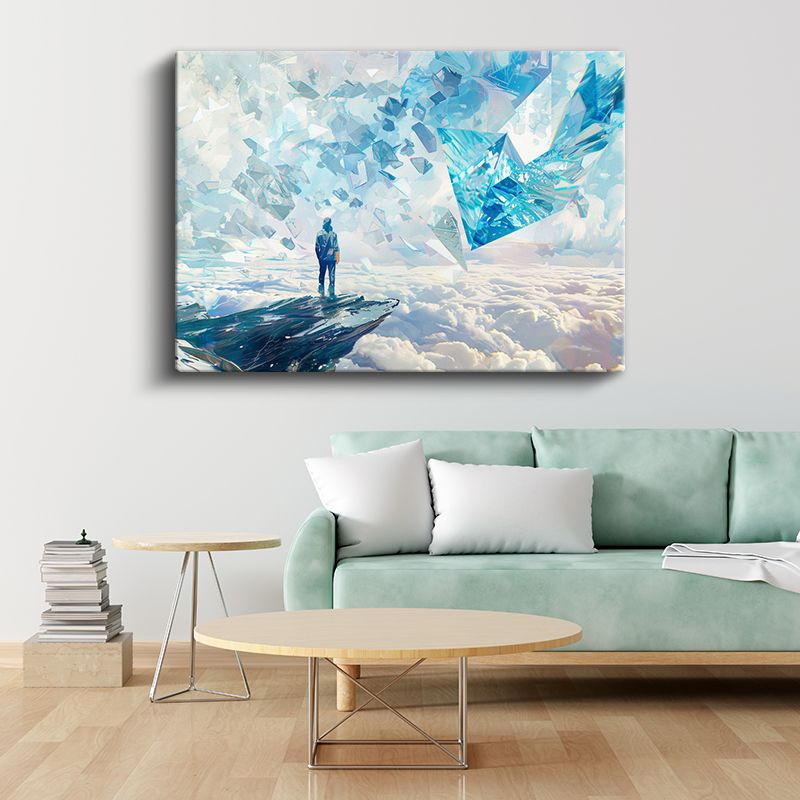 Kristal Boyut - Parçalanan Geometrik Gökyüzü Kanvas Tablo