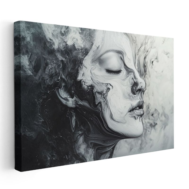 Ruh Akışı - Sıvılaşan Yüz Hatları Kanvas Tablo