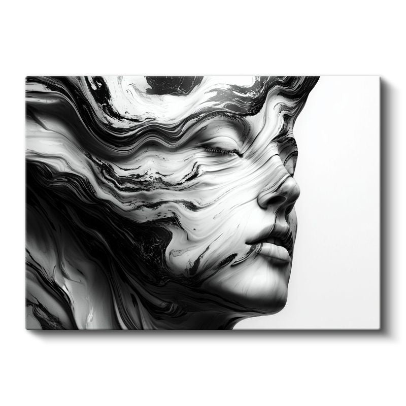 Dalgalanan Bilinç - Akışkan Formda Portre Kanvas Tablo