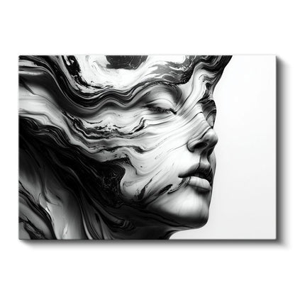 Dalgalanan Bilinç - Akışkan Formda Portre Kanvas Tablo