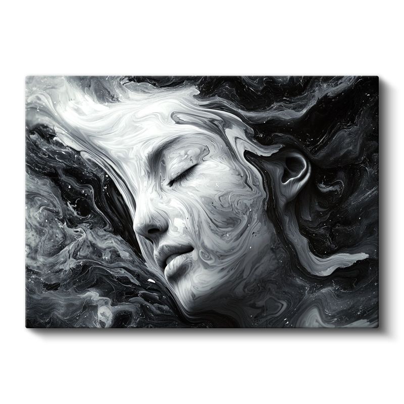 Karanlığın İçindeki Işık - Eriyen Yüz Hatları Kanvas Tablo
