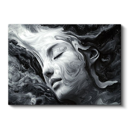 Karanlığın İçindeki Işık - Eriyen Yüz Hatları Kanvas Tablo