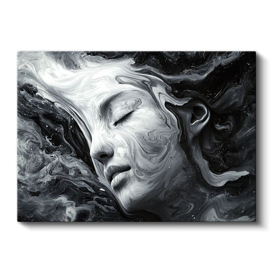 Karanlığın İçindeki Işık - Eriyen Yüz Hatları Kanvas Tablo
