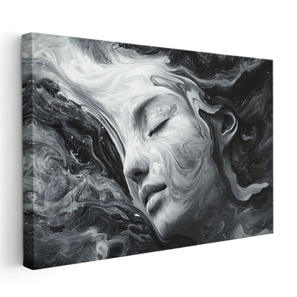 Karanlığın İçindeki Işık - Eriyen Yüz Hatları Kanvas Tablo