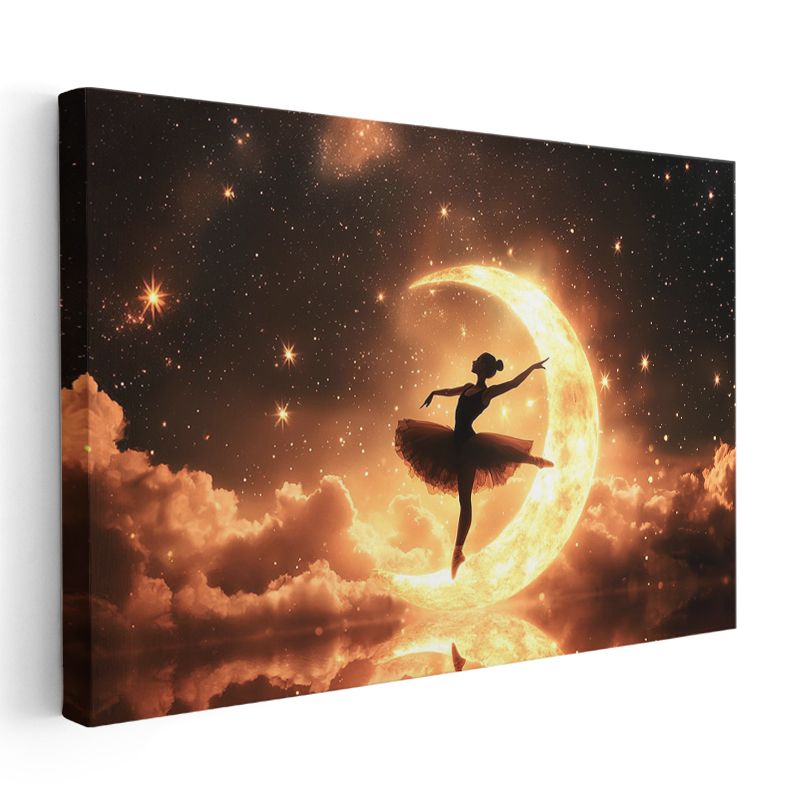 Ay Dansçısı - Kozmik Işıkta Bale Kanvas Tablo