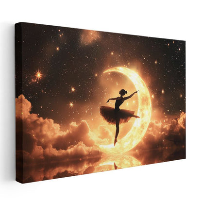 Ay Dansçısı - Kozmik Işıkta Bale Kanvas Tablo