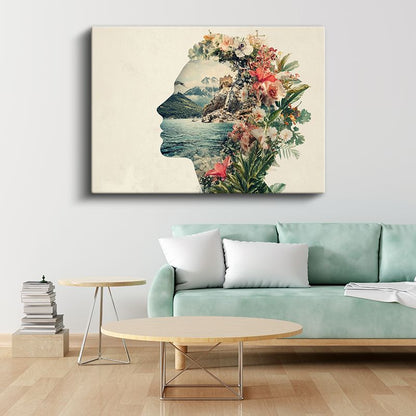 Doğanın Zihin Portresi - İç İçe Geçen Manzaralar Kanvas Tablo