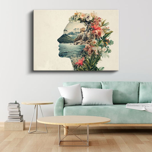 Doğanın Zihin Portresi - İç İçe Geçen Manzaralar Kanvas Tablo