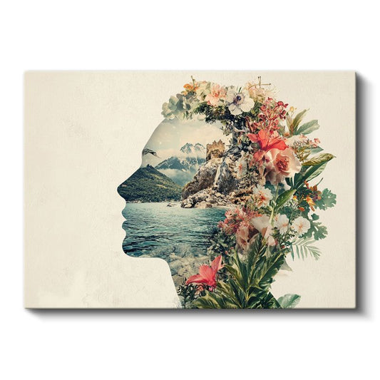 Doğanın Zihin Portresi - İç İçe Geçen Manzaralar Kanvas Tablo