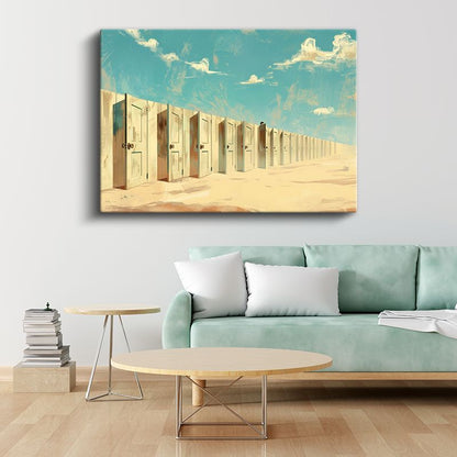 Sonsuzluğa Açılan Kapılar - Çöl Ufkunda Sıralanan Geçitler Kanvas Tablo