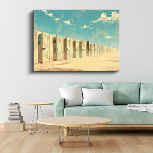 Sonsuzluğa Açılan Kapılar - Çöl Ufkunda Sıralanan Geçitler Kanvas Tablo