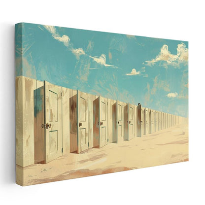 Sonsuzluğa Açılan Kapılar - Çöl Ufkunda Sıralanan Geçitler Kanvas Tablo