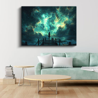 Kozmik İskele - Evrenin Kapısında Bekleyen Yolcu Kanvas Tablo