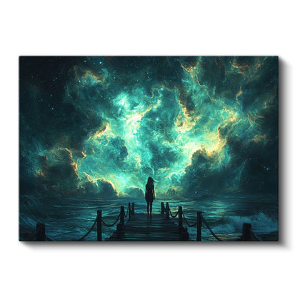 Kozmik İskele - Evrenin Kapısında Bekleyen Yolcu Kanvas Tablo