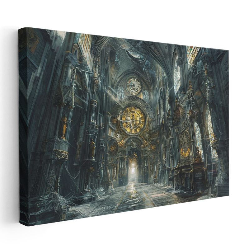 Zaman Katedrali - Çarkların ve Saatlerin Dansı Kanvas Tablo