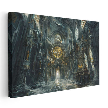 Zaman Katedrali - Çarkların ve Saatlerin Dansı Kanvas Tablo