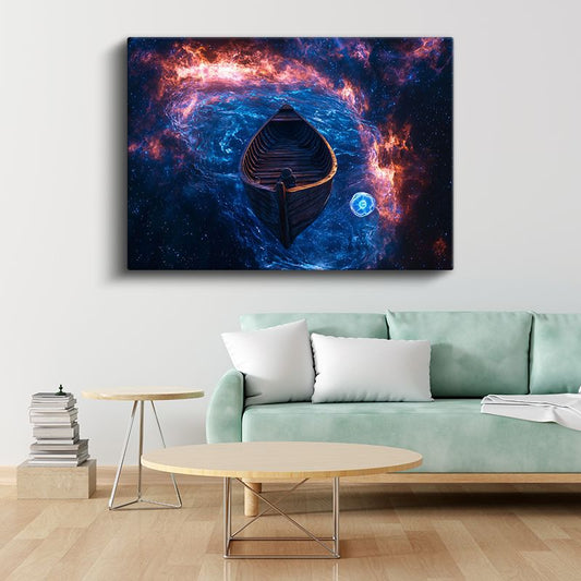 Kozmik Tekne - Ateş ve Su Arasında Yolculuk Kanvas Tablo