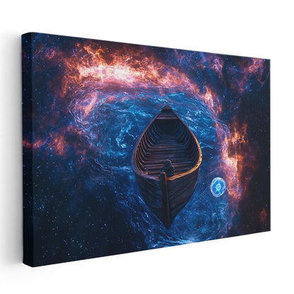 Kozmik Tekne - Ateş ve Su Arasında Yolculuk Kanvas Tablo