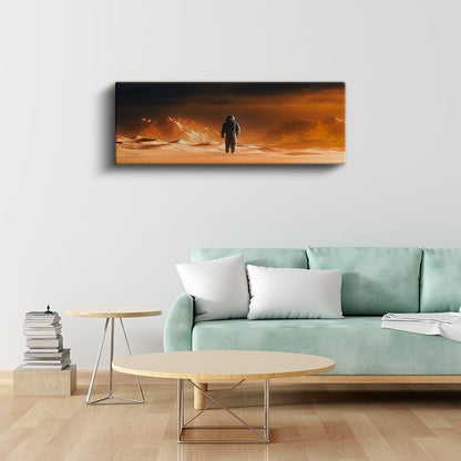 Kızıl Kaşif - Yabancı Gezegen Yüzeyinde Yalnız Astronot Kanvas Tablo
