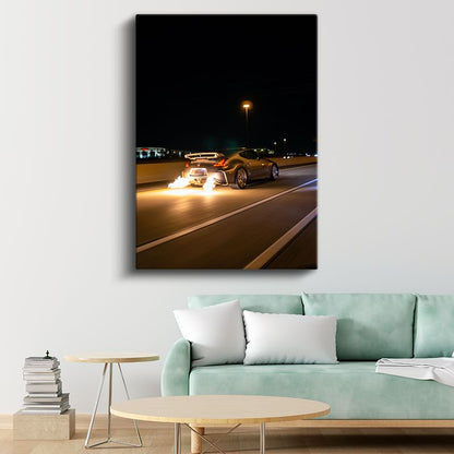 Nissan 370Z - Alev Saçan Egzoz Performansı Kanvas Tablo