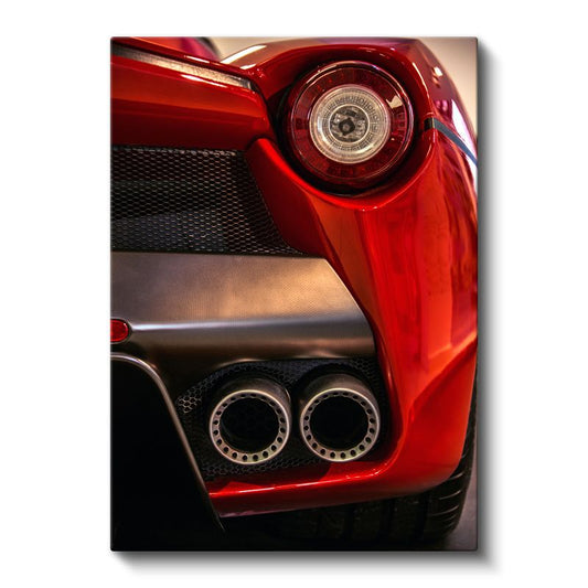 Ferrari Arka Tasarım - İtalyan Spor Otomobil Egzoz Detayı Kanvas Tablo