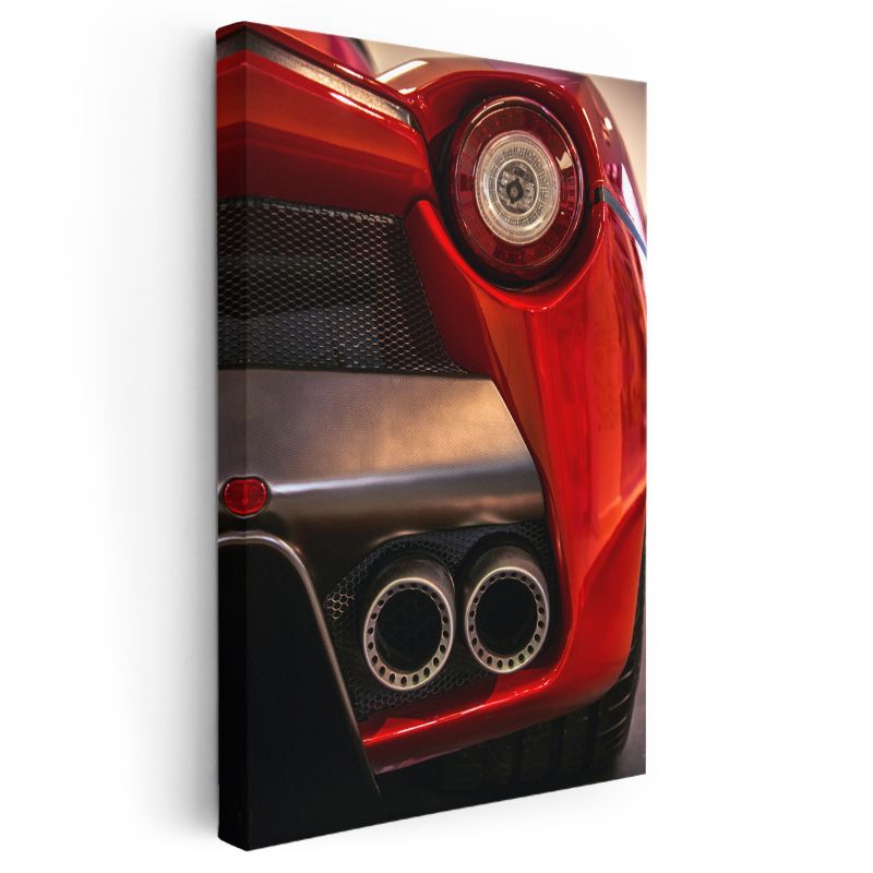 Ferrari Arka Tasarım - İtalyan Spor Otomobil Egzoz Detayı Kanvas Tablo