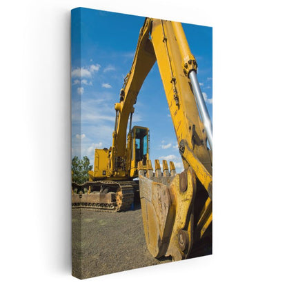 Caterpillar Ekskavatör - İş Makinesi Güç Gösterisi Kanvas Tablo