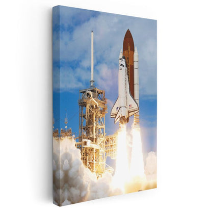 Space Shuttle Discovery - Fırlatma Anı Uzay Aracı Kanvas Tablo