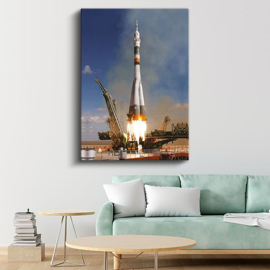 Soyuz Roketi - Uzay Yolculuğu Başlangıcı Kanvas Tablo
