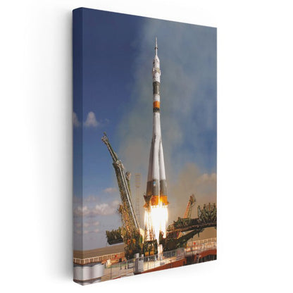 Soyuz Roketi - Uzay Yolculuğu Başlangıcı Kanvas Tablo